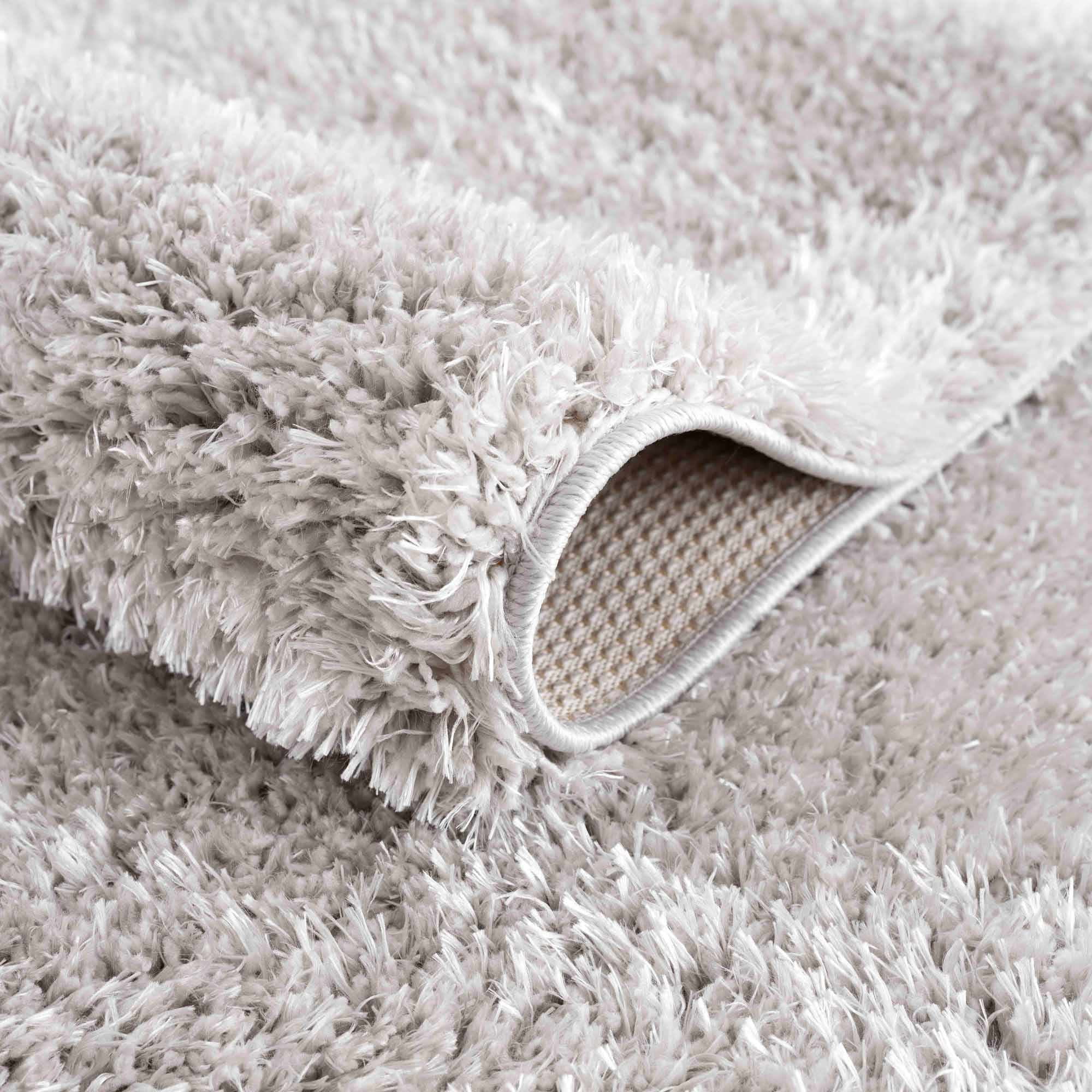 Hauteloom Faina Machine Washable Solid Shag Runner Rug - Plain Living Room Bedroom Shaggy Long Runner Rug - Fluffy Plush High Pile Carpet - Grey, Light Gray - 2'7" x 7'3"