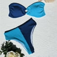 thumbnail image 4 of Lilgiuy Bikini Strap Swimsuit Backless Swimsuit Women's Splicing Swimsuit Color Blocking Tummy Control Swimwear, 4 of 5