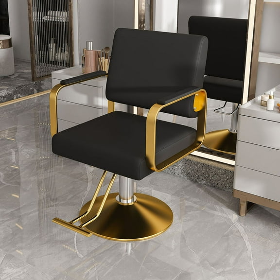 CQSXDA 360 Degree Swivel Hydraulic Barber Chair with Pump Non-Tilting Design Ideal for Hair Salons and Beauty Spas