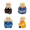 thumbnail image 2 of Blukids 4 Pack Brazilian Wood  Little Monks Ornament Decor,Mini Cute Monks Toy for Kids, 2 of 8