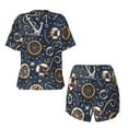thumbnail image 6 of "Wukai Nautical Women's Pajama Set - Short-Sleeve Top and Shorts with Elastic Waistband and Pockets for Loungewear, Yoga, and Casual Wear-3X-Large, 6 of 8