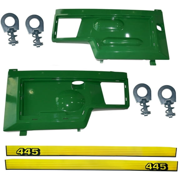 New Kumar Bros USA LH RH Side Panels, Decal Set and Panel Retaining Clip Kit Replaces AM128982 AM128983 M130324 M130325 Fits John Deere 455 SN Above 070001 …
