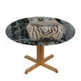 thumbnail image 3 of WYYP Owl, Tree Branch, Forest Round Table Cover 100% Polyester Outdoor Fitted White, 3 of 8