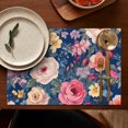 thumbnail image 4 of Pioneer Flower Floral Print Pattern Summer Placemats Table Placemats Set Of 6-Linen Kitchen Washable Placemats Table Mats 12x18 Inch Non-Slip Heat Resistant, 4 of 5