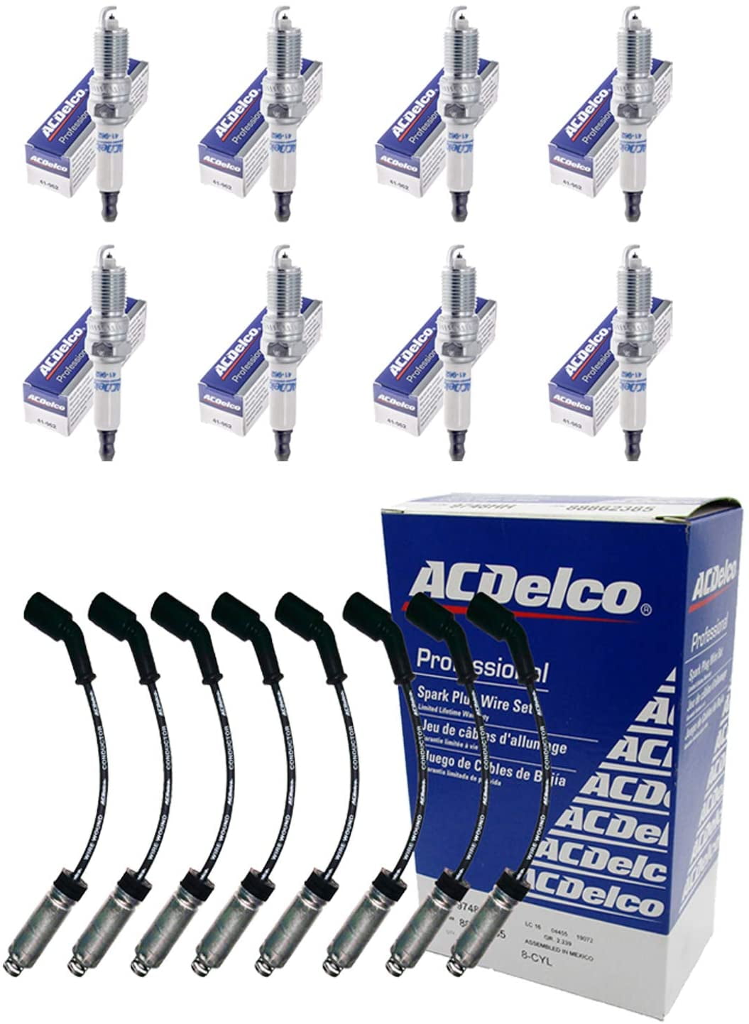 8 ACDOEM Spark Plug Wires 9748HH + 8 ACDOEM Double Platinum Spark