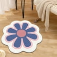 thumbnail image 5 of Qocolhg Aesthetic Cute Flower Round Area Rug Non Slip Circle Soft Fast Dry Flower Rug Indoor Floor Mat Carpet for Girls Bedroom Bathroom Living Room Sofa Nursery Decor, 24 inch Blue, 5 of 6