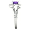 thumbnail image 3 of Clara Pucci 14K White Gold 1.49ct Amethyst Halo Ring for Women, 3 of 8
