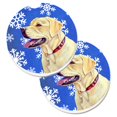 thumbnail image 1 of Labrador Hiver Flocons de Neige Vacances Ensemble de 2 Porte-Gobelet Voiture Coaster, 1 of 1