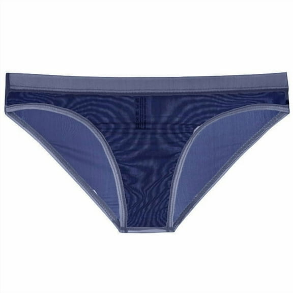 Skymirror Men Underpants Breathable Mesh See Through No Bulge Pouch Low Waist Close-fitting Thin Summer Cool Triangle Pants Men Clothing