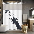 thumbnail image 5 of No Hook Shower Curtains with Snap-in Liner Set, Giraffe Showering Waterproof Hotel Style Bathroom Shower Curtain, Modern Abstract Art Funny Animals Breathable Mesh Top Window Bath Curtains 60''x72'', 5 of 9