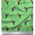 thumbnail image 1 of Soimoi Green Cotton Voile Fabric Waves,Umbrella & Monster Cartoon Print Fabric by the Yard 42 Inch Wide, 1 of 3