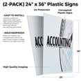 thumbnail image 2 of Accounting (2-PACK) 24" x 36" Plastic Signs | Sign Insert 4mm Corrugated Plastic Signs Storefront Window Poster, 2 of 2