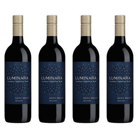Luminara Alcohol-Removed Red Blend – Premium Non-Alcoholic Red Wine from Napa Valley – 750ml Bottle - 4 Pack