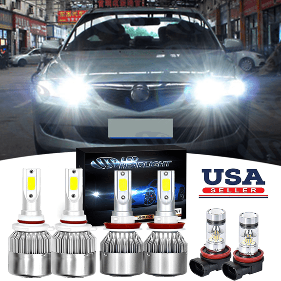 For Mazda 6 2014-2017 CX-9 2013-2015 -6x LED Headlight Fog Light Combo Bulbs Kit