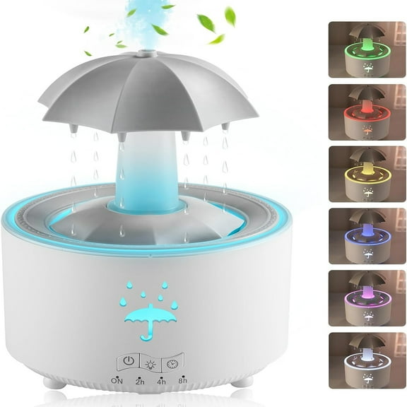 Eurhowing 350ML Cool Mist Humidifier for Bedroom & Baby Room, 3-IN-1 Essential Oil Diffuser, Remote Control Air Vaporizer 7-Color Light, Auto Shut-Off, Ultra Quiet, White