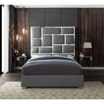 thumbnail image 4 of Meridian Furniture Milan Solid Wood and Faux Leather King Bed in Gray, 4 of 5