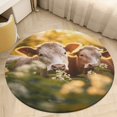 thumbnail image 5 of Farmhouse Highland Cow Funny Cattle And Flower Round Rugs -Washable Non-Slip Small Round Area Rug Throw Soft Circle Rugs for Bedroom, Modern Print Indoor Carpet for Entryway Sofa Living Room, 5 of 7