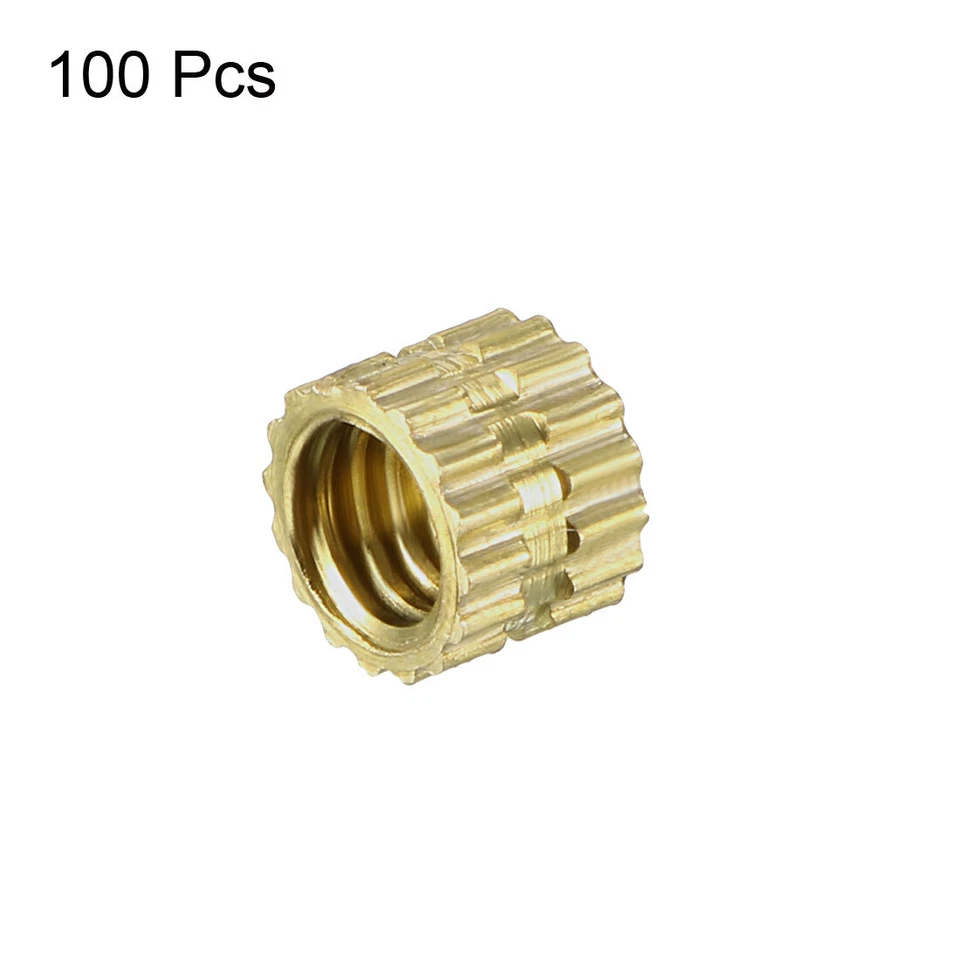 PRIME - 100Pcs M4X0.7 Insert Embedment Nut,For 3D Printer,Female Brass Knurled Threaded