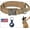 Brown, variant on Tactical Dog Collar, Adjustable Military Training Nylon Dog Collar with Control Handle and Heavy Metal Buckle for Medium and Large Dogs, with Patches and Airtags Case