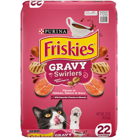 Friskies Dry Cat Food, Gravy Swirlers - 22 lb. (Best Cat Food For Cats That Throw Up Alot)