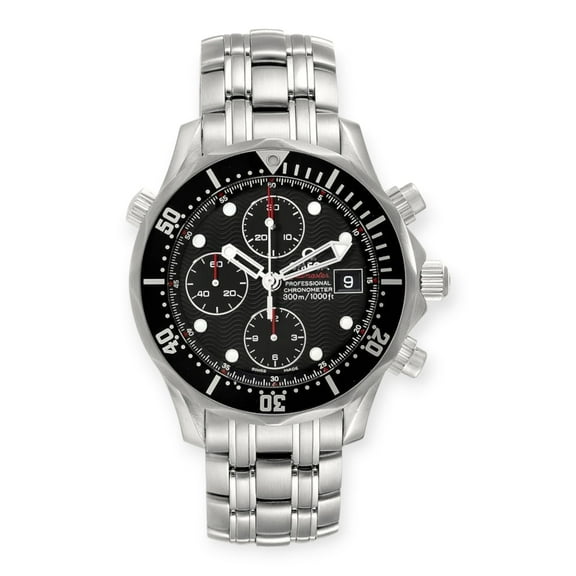 Pre-Owned Omega Seamaster Chronograph 213.30.42.40.01.001 Black Dial Steel Mens Watch