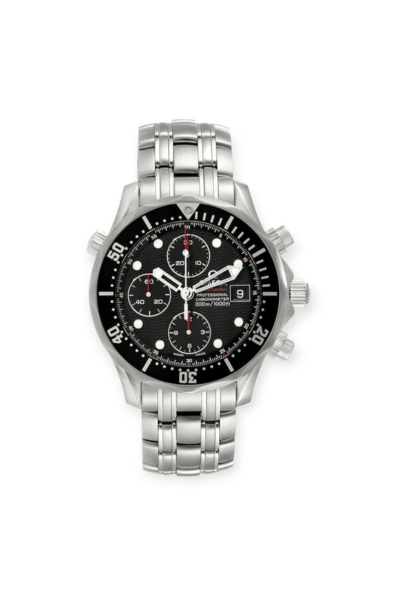 Pre-Owned Omega Seamaster Chronograph 213.30.42.40.01.001 Black Dial Steel Mens Watch