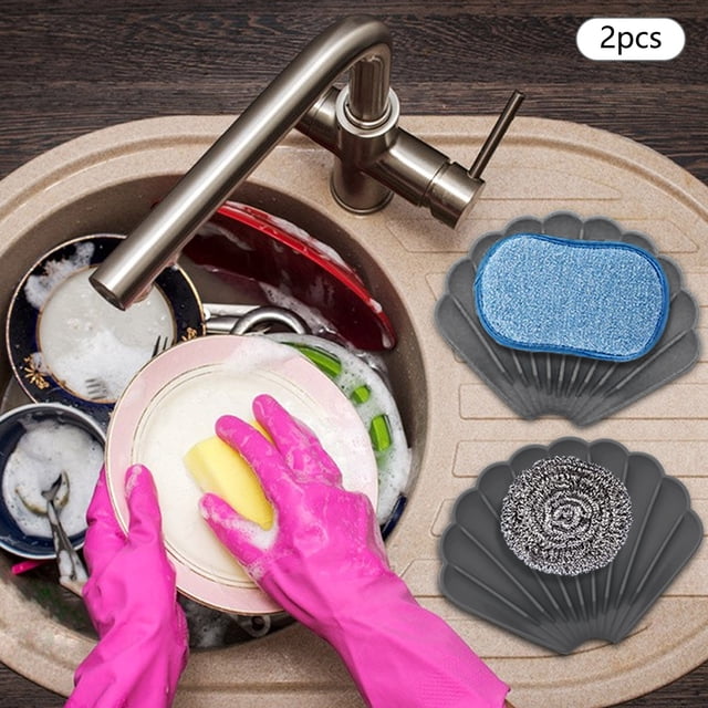 2PCS Drain Silicone Soap Deflecting Soap Dish Plate Drainer Rack Accesories Kitchen Camping Organization Dish Drying Rack over Stainless Steel Drainer Shelf Protectors for Kitchen