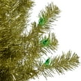 thumbnail image 3 of Northlight 4' Pre-Lit Gold Iridescent Tinsel Slim Artificial Christmas Tree - Green Lights, 3 of 5