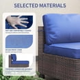 thumbnail image 5 of 7 Pieces Outdoor Patio Furniture Set, Rattan Wicker Sofa Set with Soft Cushions and Coffee Table, All-Weather Outdoor Furniture for Garden, Porch, Poolside, Brown&Navy, 5 of 9