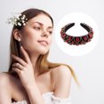 thumbnail image 5 of Unique Bargains 1 Pc Faux Crystal Padded Headband Bling Rhinestone Hairband for Women Red 1.57 Inch Wide, 5 of 7