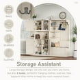 thumbnail image 5 of Generic Multifunctional Left/Right Hall Cabinet & Hall Tree 2-in-1, Storage Organizer with 4 Hooks & Shelves, for Entryway Hallway Living Room Kitchen, antique Beige, 5 of 9