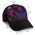 thumbnail image 2 of Naloa Purple-Red Skull Adult adjustable Print Baseball Hat, Patchwork curved brim baseball capfor Men and Women, One Size, 2 of 5