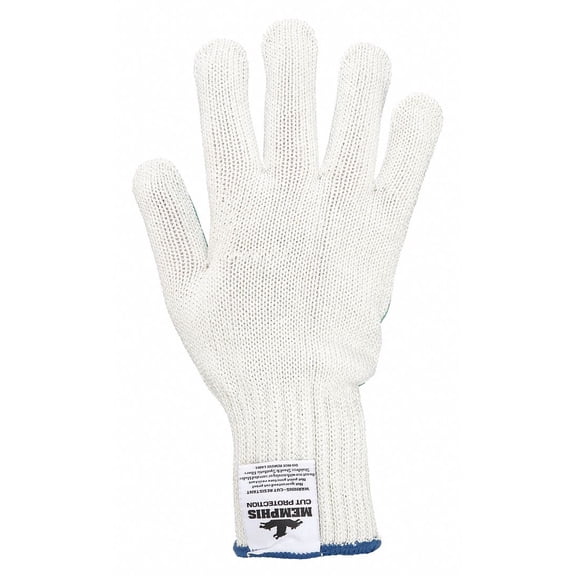 Mcr Safety Cut Resistant Gloves, 5, S, White/Green Green, White 7 Gauge 92379SRH