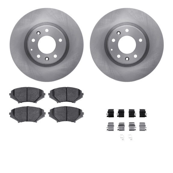 Dynamic Friction Company Front Brake Rotors with 5000 Advanced Brake Pads includes Hardware 6512-80208