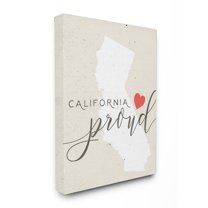 Stupell Proud with Heart Stretched Canvas Wall Art 24 x 30