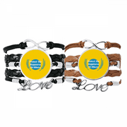 Jianjun Country Protects Happiness Bracelet Hand Strap Leather Rope Wristband Double Set