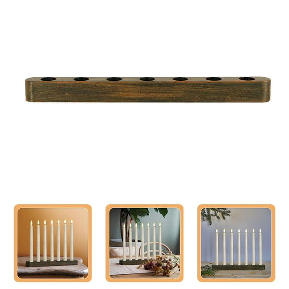 FRCOLOR Rustic 7 Hole Candle Holder Farmhouse Candle Stand Plastic Candle Holder Tealight Candle Holder Candle Centerpieces For Home Table Decors