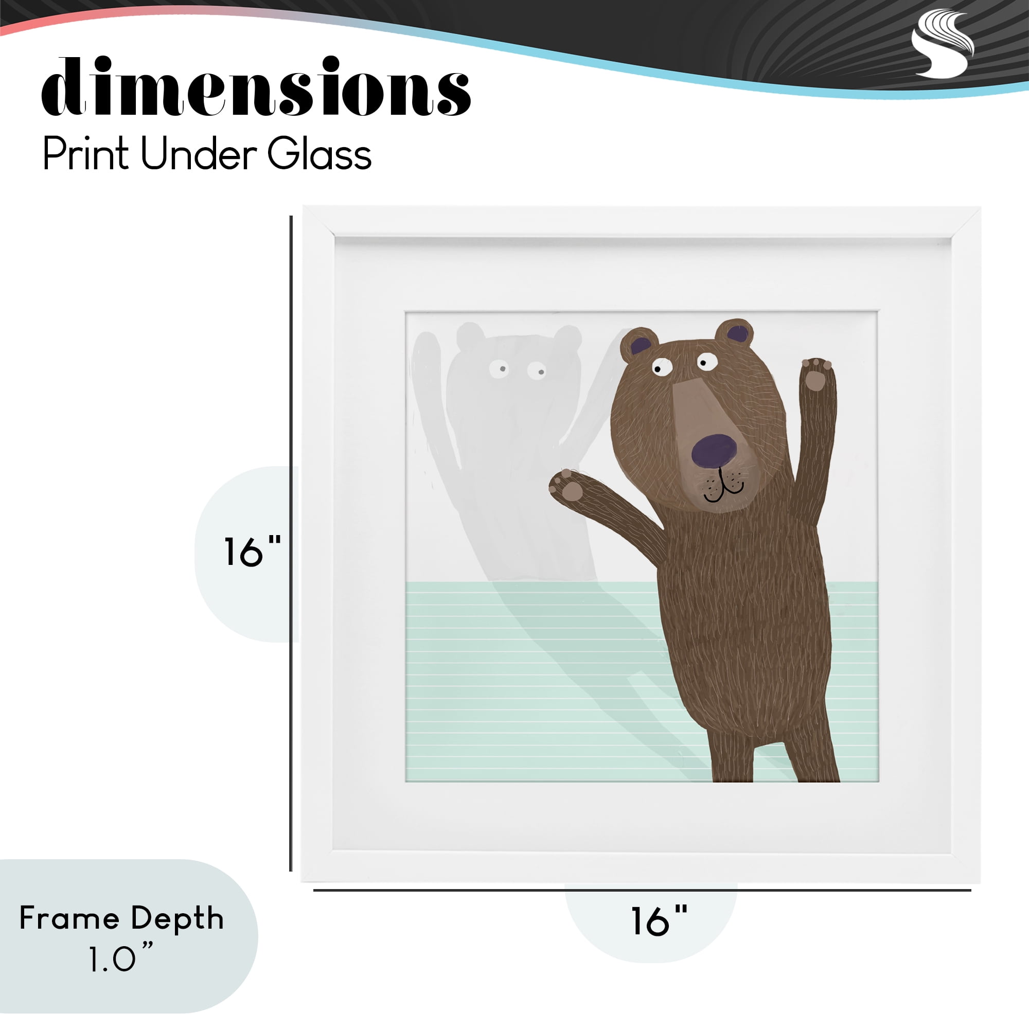Stupell Industries Whimsical Bear Shadow White Framed Print Under Glass, design by Carla Daly