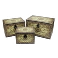 thumbnail image 2 of Northlight Set of 3 Oriental-Style Brown and Cream Earth Tone Decorative Wooden Storage Boxes 22", 2 of 2