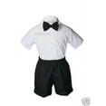 thumbnail image 5 of Black Baby Infant Boy Toddler Formal Eton Suit Vest Set Shorts S M L XL 2T 3T 4T, 5 of 9