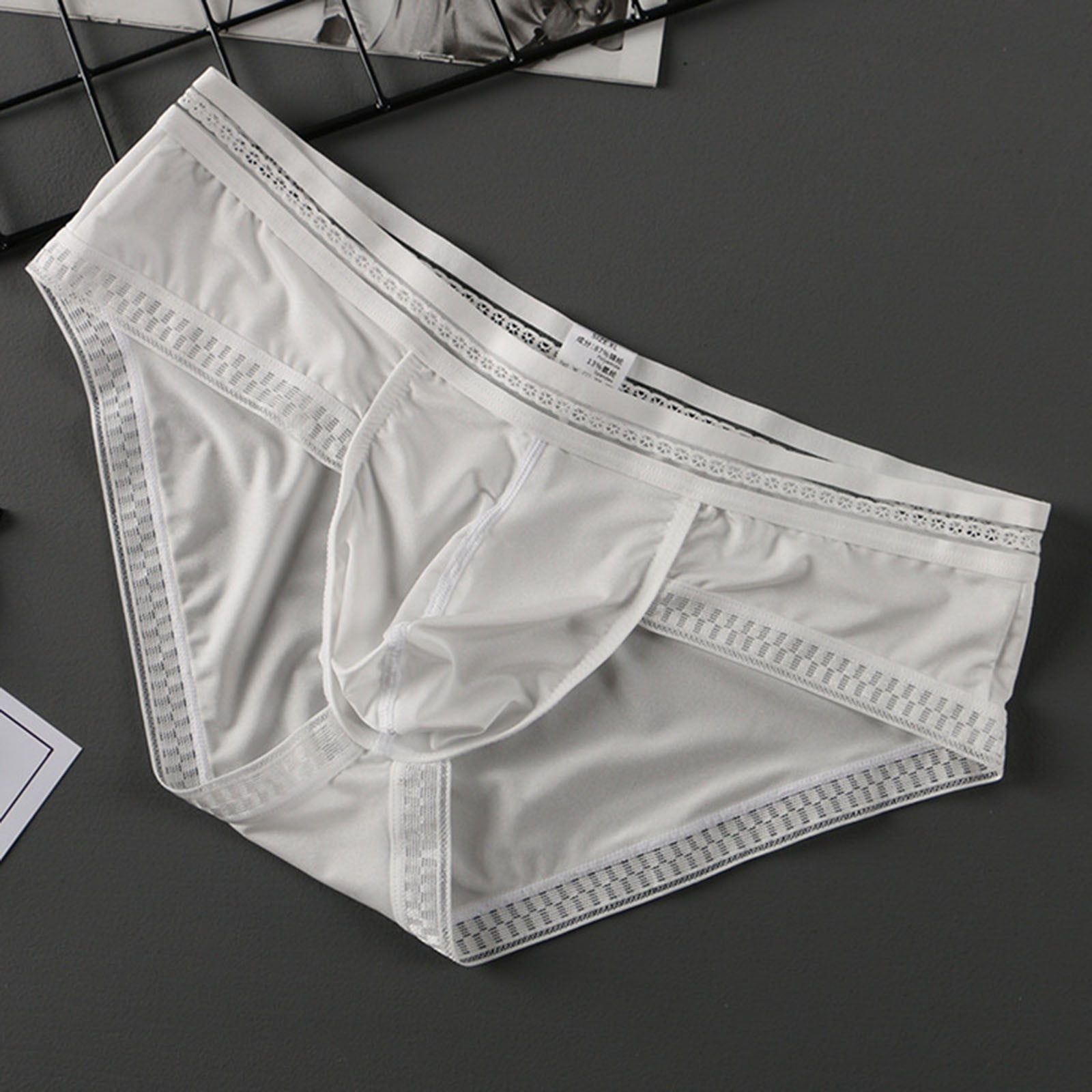 LEEy-world Men's Underwear Men's Soft Touch Eco Fiber Elastic Band Brief  White,3XL