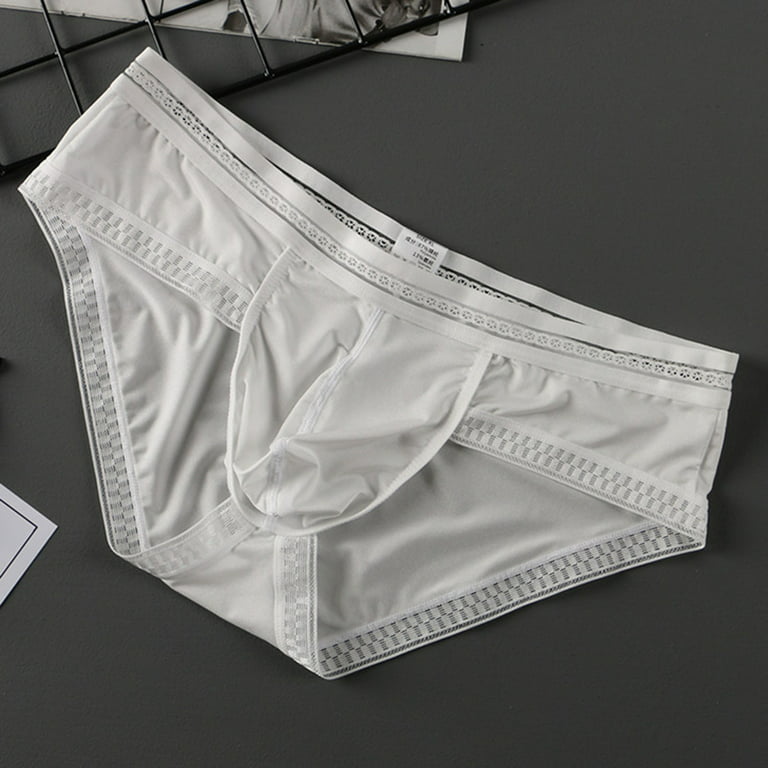 Baocc Mens Underwear Mens Underwear Translucent Briefs White