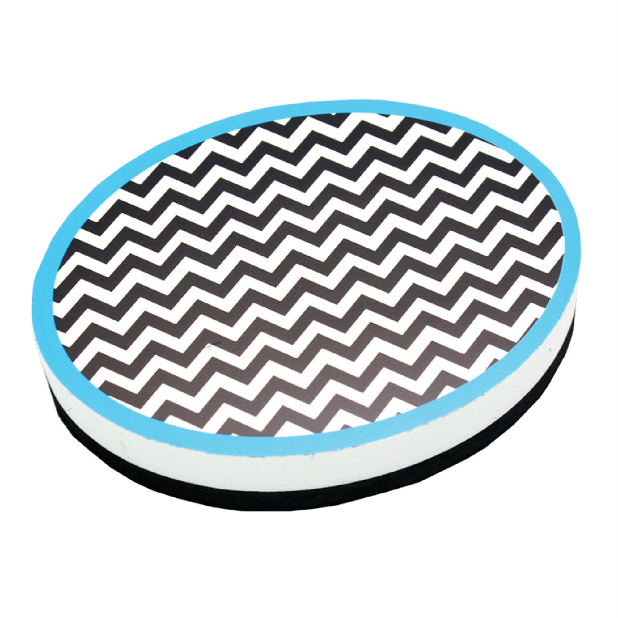 Ashley, ASH10047, Chevron Oval Magnetic WhiteBoard Eraser, 1 Each, Black,White