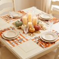 thumbnail image 6 of Fall Placemats, 17.71x11.81 Inch Double Sided Pumpkin Placemats with Autumn Maple Leaf Print, Stitched Cotton Linen Table Mat, Rustic Harvest Decor for Kitchen Table Thanksgiving Arrangement, 6 of 6