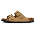 thumbnail image 4 of Womens Flat Sandals with Cork Footbed Anti slip frosted leather beach slippers, 4 of 6