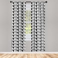 thumbnail image 3 of Ambesonne Cat Curtains, Doodle Characters, Pair of 28"x63", Black White, 3 of 5
