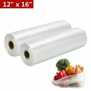 SJPACK 12" X 16" Plastic Produce Bag on a Roll, Food Storage Clear Bags, for Kitchen Food Fruits Vegetables Storage,350 Bags Per Roll, 2 Roll