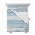thumbnail image 7 of Quilts Twin Size Bedding Set, Blue Coastal Lightweight Quilted Comforter, Retro Summer Beach Nautical Starfish Soft Reversible Bedspread Coverlet with Pillow Covers for All Season, 68" x 86", 7 of 7