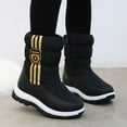 thumbnail image 2 of Botas de nieve para niñas, botas altas de invierno a rayas de algodón con suela suave, forro polar, gruesas y cálidas, para niños, 2 of 6