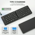 thumbnail image 5 of RONY Foldable Wireless Bluetooth Keyboard: Portable Folding Travel Keyboard for iPhone iPad Mac Android Windows iOS (Black), 5 of 12